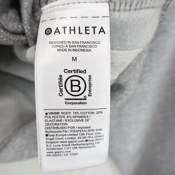 NWT Athleta Forever Fleece 1/2 Zip High Hip Crop Piping Sweatshirt Grey Medium - Picture 10 of 12